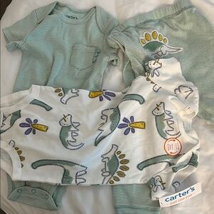 NWT Carter's Baby Dinosaur Bodysuits Set